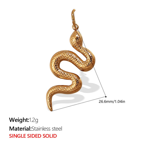 316L Stainless Steel Plated 18K Gold Round Pendant Snake Crystal Fashion Jewelry Accessories