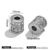 Stainless Steel Plated Rectangular And Round Beads Handmade Diy Bracelet Beads With Totem Pattern And Electroplating Process