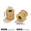 Stainless Steel Plated Rectangular And Round Beads Handmade Diy Bracelet Beads With Totem Pattern And Electroplating Process