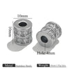 Stainless Steel Plated Rectangular And Round Beads Handmade Diy Bracelet Beads With Totem Pattern And Electroplating Process