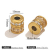 Stainless Steel Plated Rectangular And Round Beads Handmade Diy Bracelet Beads With Totem Pattern And Electroplating Process