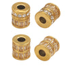 Stainless Steel Plated Rectangular And Round Beads Handmade Diy Bracelet Beads With Totem Pattern And Electroplating Process
