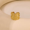 Stainless Steel Pleated Geometric Rings For Women With 18K Real Gold Electroplating