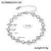 Stainless Steel Plum Blossom Round Hand Assembled Zircon Bracelet Plated With 18K Real Gold For Women