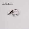 Stainless Steel Pointed Cone Horseshoe Lip Ring Nose Ring Ear Bone Ring Electroplated Punk Style Ornament