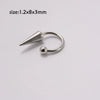Stainless Steel Pointed Cone Horseshoe Lip Ring Nose Ring Ear Bone Ring Electroplated Punk Style Ornament