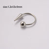 Stainless Steel Pointed Cone Horseshoe Lip Ring Nose Ring Ear Bone Ring Electroplated Punk Style Ornament