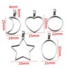 Stainless Steel Polished Geometric Heart Hollow Border Gem Base Pendant Frame Electroplated Diy Handmade Jewelry Accessories