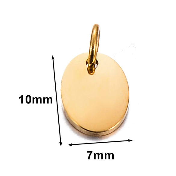 Stainless Steel Polished Heart Round Oval Rectangular Diamond Shape Electroplated Diy Pendant For Necklace And Bracelet