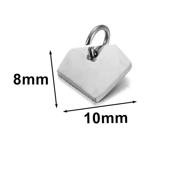 Stainless Steel Polished Heart Round Oval Rectangular Diamond Shape Electroplated Diy Pendant For Necklace And Bracelet