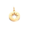 Stainless Steel Polished Hollow Palm Wings Key Lock Sun Star Compass Symbol Jewelry Pendant With Electroplating And Geometric Design