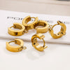 Stainless Steel Polished Hoop Earrings Retro Simple Style Electroplating Treatment