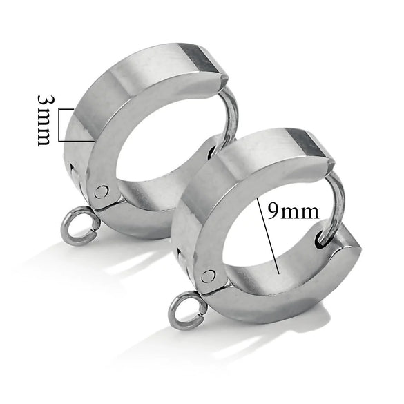 Stainless Steel Polished Hoop Earrings Retro Simple Style Electroplating Treatment
