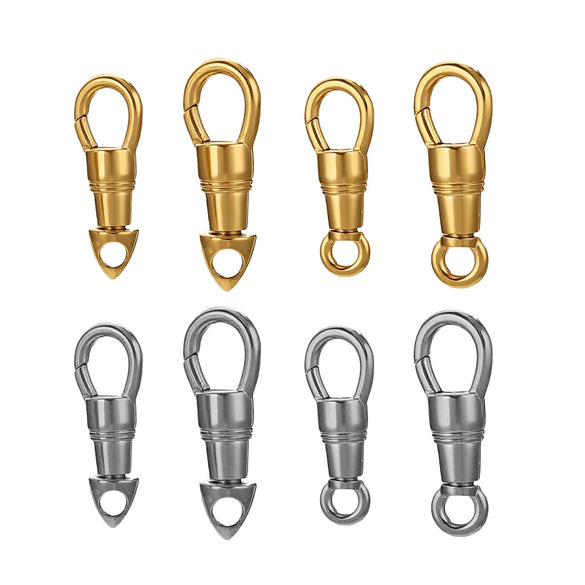 Stainless Steel Polished Jewelry Accessories Eagle Mouth Buckle Lanyard Pendant Buckle Universal Rotating Spring Buckle Round Key Chain Modern Simplicity