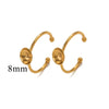 Stainless Steel Polished Round Ring Holder With 18K Gold Vacuum Electroplating And Diy Pearl Inlay