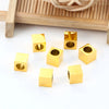 Stainless Steel Polished Square Throughhole Beads Electroplated Personality Necklace And Bracelet Beaded Material For Diy