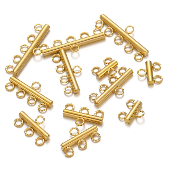 Stainless Steel Porous Ot Button Pendant Jewelry Accessories Connector Necklace