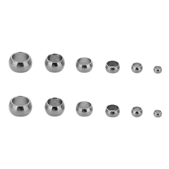 Stainless Steel Positioning Beads For Diy Pearl Necklace And Bracelet Accessories Simple Style With Smooth Pattern And Vacuum Plating