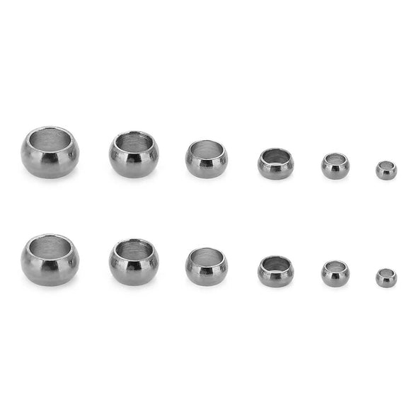 Stainless Steel Positioning Beads For Diy Pearl Necklace And Bracelet Accessories Simple Style With Smooth Pattern And Vacuum Plating