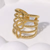 Stainless Steel Punk Geometric Open Ring Electroplated