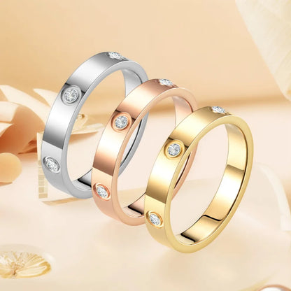 Stainless Steel Punk Geometric Solid Color Rings