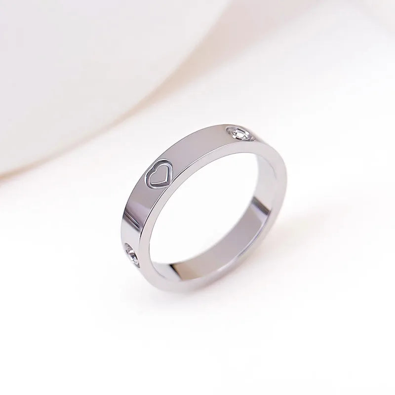 Stainless Steel Punk Geometric Solid Color Rings