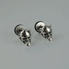 Stainless Steel Punk Skull Dripping Oil Earrings