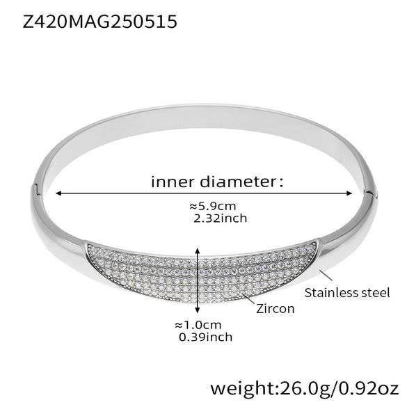 316L Stainless Steel Pvd Plated 18K Real Gold Mystery Starry Sky 5A Zircon Fashionable Geometric Bracelet