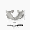 Stainless Steel Rabbit Ear Ring For Women Electroplated Hip Hop Style