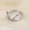 Stainless Steel Rabbit Ear Ring For Women Electroplated Hip Hop Style