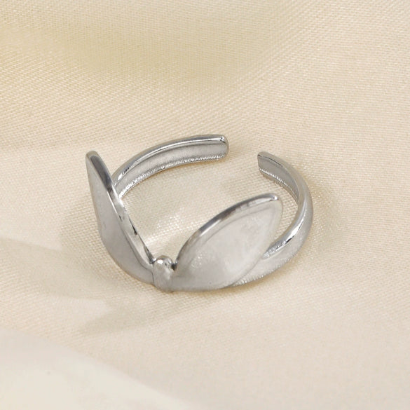 Stainless Steel Rabbit Ear Ring For Women Electroplated Hip Hop Style