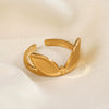 Stainless Steel Rabbit Ear Ring For Women Electroplated Hip Hop Style