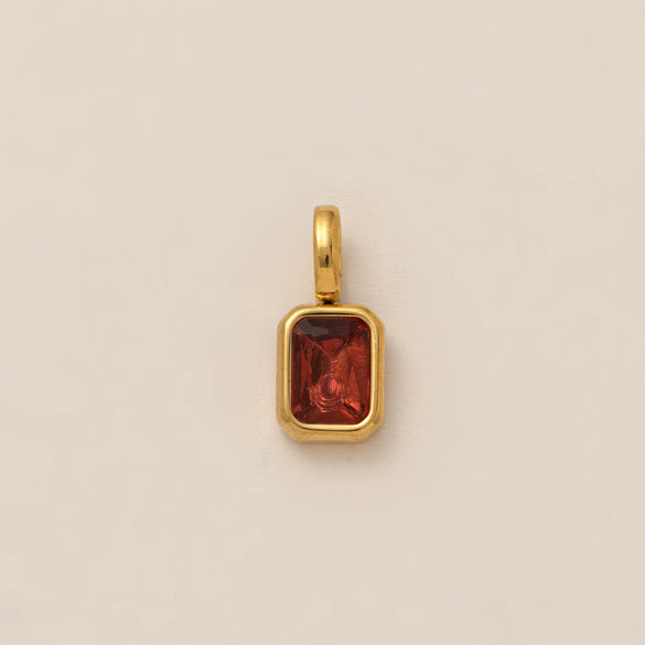 Stainless Steel Rainbow Zircon Love Pendant Necklace With Electroplating
