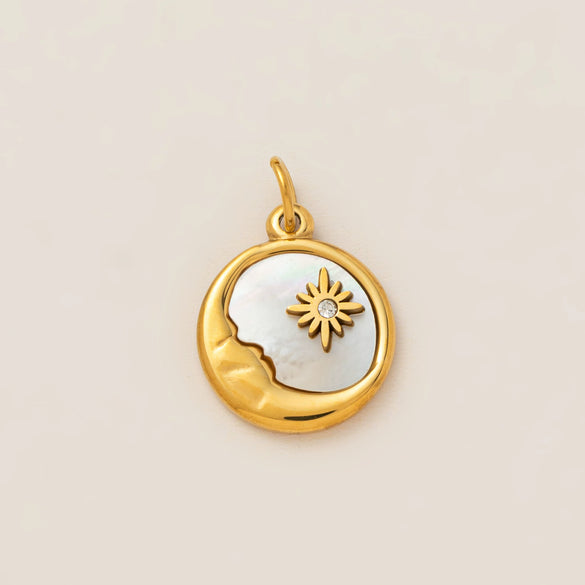 Stainless Steel Rainbow Zircon Love Pendant Necklace With Electroplating