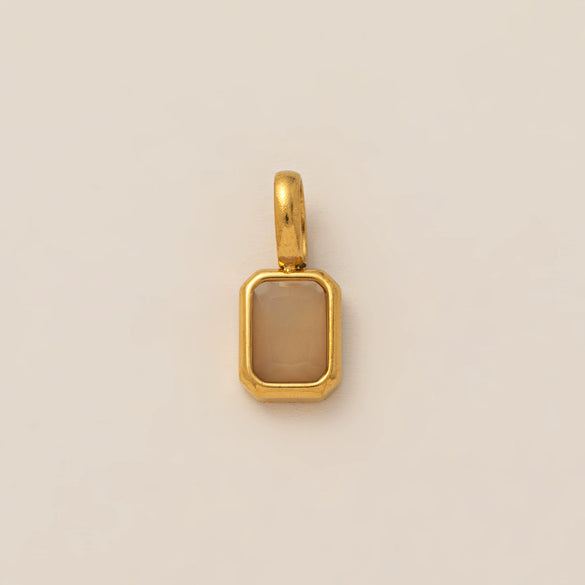 Stainless Steel Rainbow Zircon Love Pendant Necklace With Electroplating