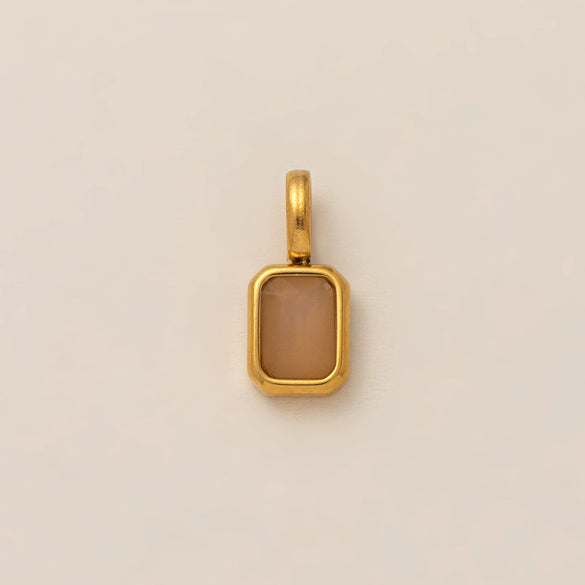 Stainless Steel Rainbow Zircon Love Pendant Necklace With Electroplating