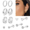 Stainless Steel Real Gold Electroplated Cartoon Heart Shape Zircon Inlaid Earrings Set