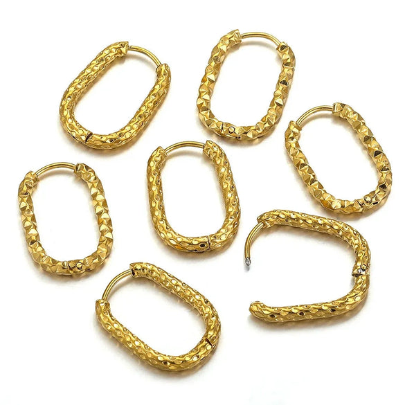 Stainless Steel Rectangular Ear Buckle With Starry Batch Pattern Polished And Electroplated For Jewelry Making Accessories