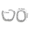 Stainless Steel Rectangular Ear Buckle With Starry Batch Pattern Polished And Electroplated For Jewelry Making Accessories