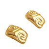 Stainless Steel Rectangular Heart Spiral Pattern Electroplating Design Earrings