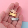 Stainless Steel Rectangular Jewelry Accessories Bend Double Hole Bracelet Connector Pendant With Electroplating