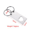 Stainless Steel Rectangular Love Tag Keychain Pendant For Couple