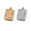 Stainless Steel Rectangular Punk Jewelry Pendant With Geometric Pattern And Vacuum Plating