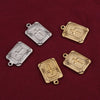 Stainless Steel Rectangular Punk Jewelry Pendant With Geometric Pattern And Vacuum Plating