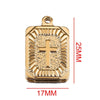 Stainless Steel Rectangular Punk Jewelry Pendant With Geometric Pattern And Vacuum Plating