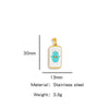 Stainless Steel Rectangular Tarot Starry Sky Pendant With Vacuum Plated And Dripping Oil Process Diy Necklace