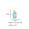 Stainless Steel Rectangular Tarot Starry Sky Pendant With Vacuum Plated And Dripping Oil Process Diy Necklace