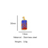 Stainless Steel Rectangular Tarot Starry Sky Pendant With Vacuum Plated And Dripping Oil Process Diy Necklace