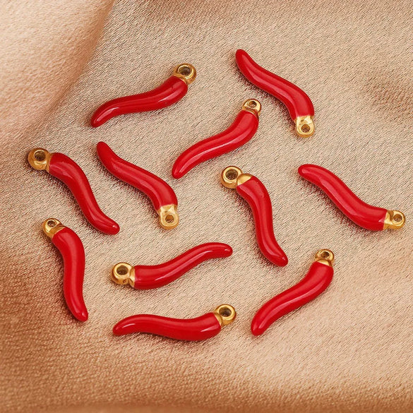 Stainless Steel Red Pepper Oildripping Pendant Earrings Jewelry Accessories