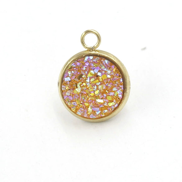 Stainless Steel Resin Baby's Breath Pendant Necklace Bracelet Jewelry Accessories Electroplated